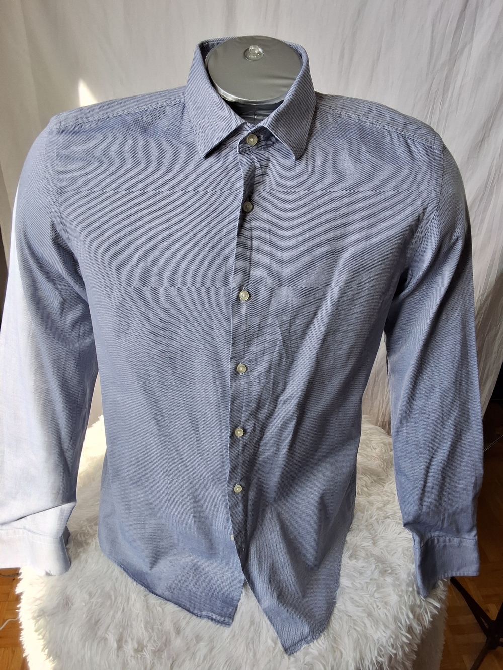 Hugo Boss Slim Fit Blue Dress Shirt Men’s Button Down Long Sleeve - Picture 3 of 9